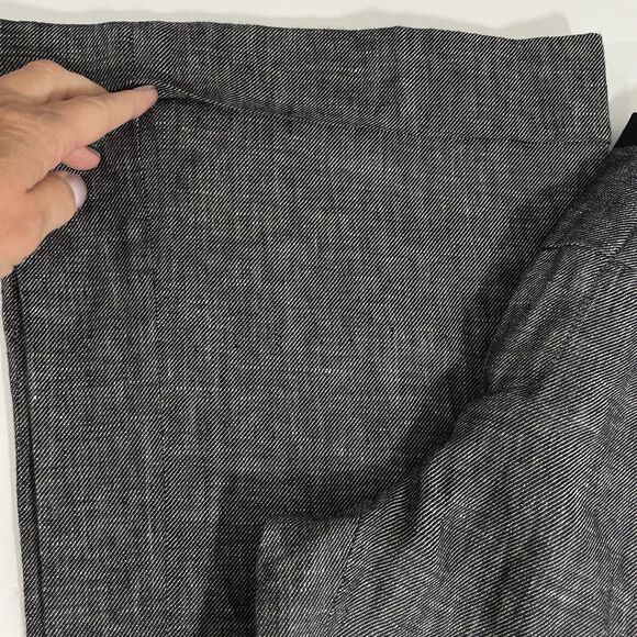 NEW Elevenses Womens Trousers Wide Leg 100% Linen Pants Cuffed Hem Black Sz 2S‎ - Picture 7 of 7